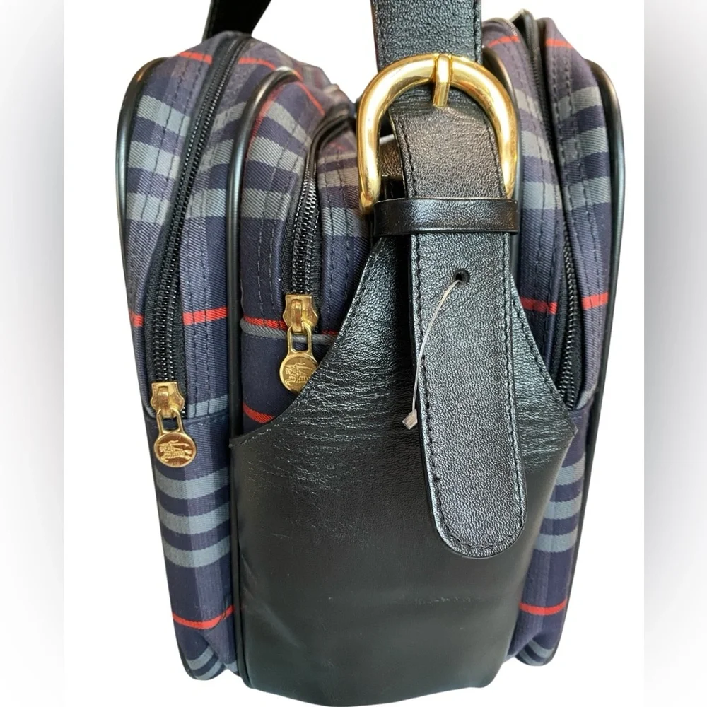 Burberry Men's Blue and Red Plaid Messenger Bag - Picture 8 of 17